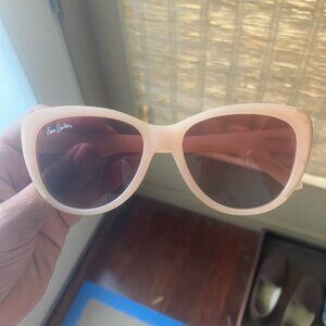 Goodr Glam G Cat Eye Peach Pink Sunglasses with Bag